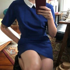 Vintage royal blue Peter Pan collar dress